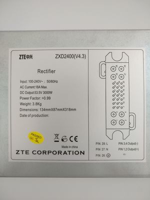 100-240V ZTE ZXD2400 V4.3 53.5V 2900W Rectifier Module DC